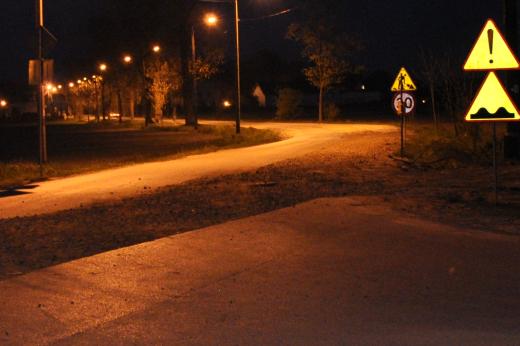 ul. Wspólna (niestety, dopiero po zmroku miałem czas podjechac) - brak asfaltu na całej długości